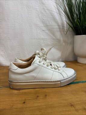 GREATS white metallic silver sneakers
